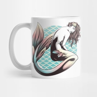 Yellow, Orange, and Blue Mermaid Mug